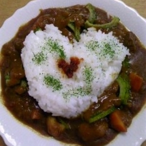 心を込めて♥ハートのカレー♥